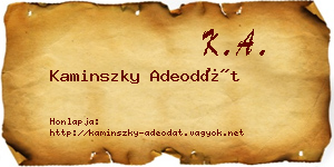 Kaminszky Adeodát névjegykártya